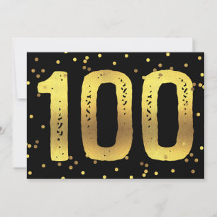 100. Geburtstagsparty Imitate Gold Foil Confetti B Einladung