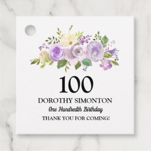 100. Geburtstagsparty Lila Rose Geschenkanhänger
