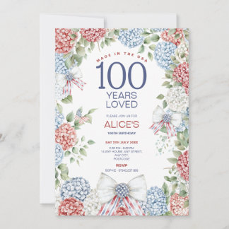 100. Geburtstagsparty, Red White & Blue, 4. Juli Einladung