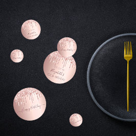 100. Geburtstagsparty Rose Gold Glitzer Tropfen pi Konfetti