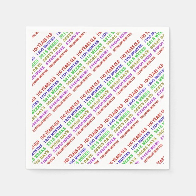 100. Geburtstagssteine Serviette (Vorderseite)