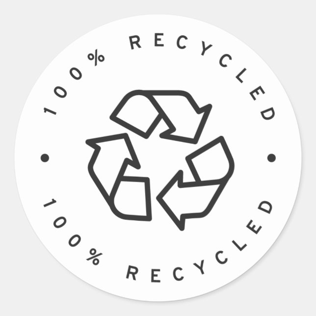 100 % gerecycelt runder aufkleber (Vorderseite)