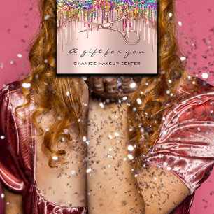 100 Geschenkgutschein Friseur Holograph Regenbogen Visitenkarte