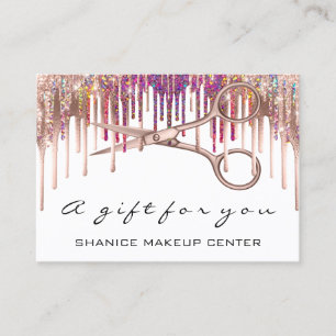 100 Geschenkgutschein Friseur-Schere Tropfen Visitenkarte