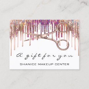 100 Geschenkgutschein Friseur Scheren Tropfen Visitenkarte