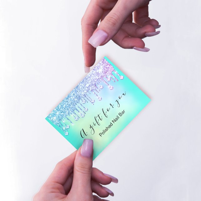 100 Geschenkgutschein Nais Holograph Pink BlueDrip Visitenkarte (Von Creator hochgeladen)