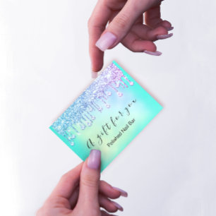 100 Geschenkgutschein Nais Holograph Pink BlueDrip Visitenkarte
