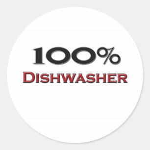 100 % Geschirrspüler Runder Aufkleber
