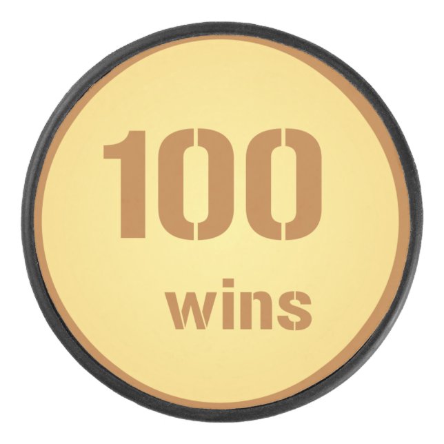 100 gewinnt Hockey Puck (Vorderseite)