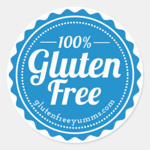 100% Gluten-freie Aufkleber - Blau