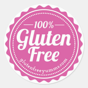 100% glutenfreie Aufkleber — rosa