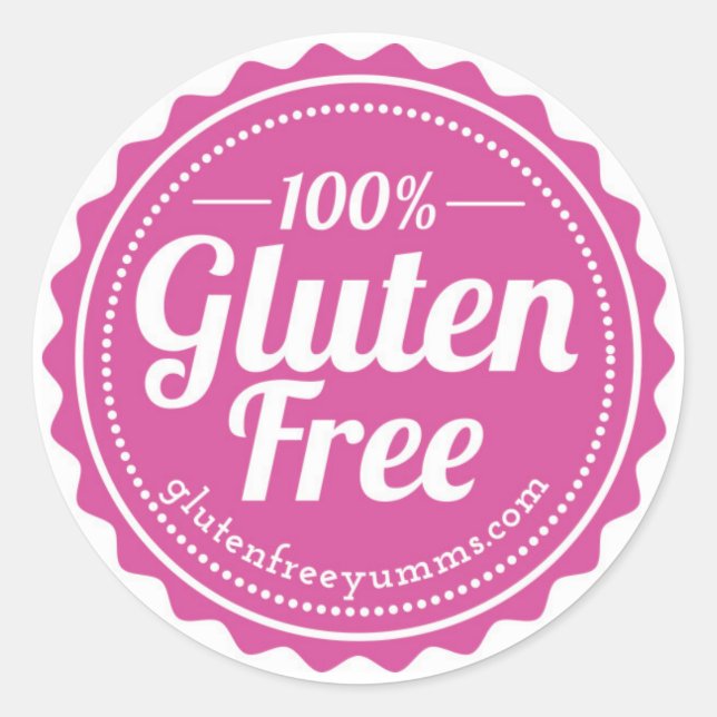100% glutenfreie Aufkleber — rosa (Vorderseite)