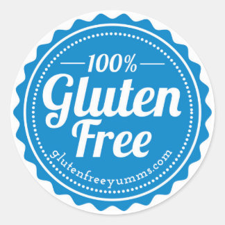 100% glutenfreie Sticker — blau