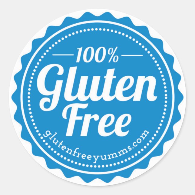 100% glutenfreie Sticker — blau (Vorderseite)