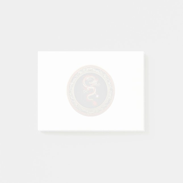 [100] Goldener chinesischer Drache Fucanglong Post-it Klebezettel (Vorderseite)