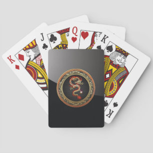 [100] Goldener chinesischer Drache Fucanglong Spielkarten
