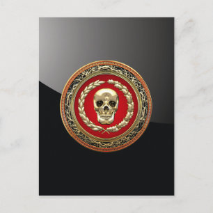 [100] Goldener Totenkopf Postkarte