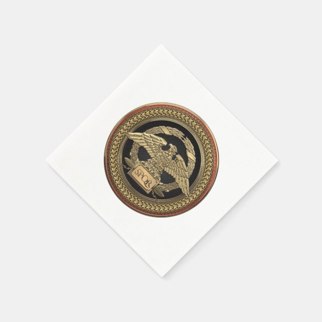 [100] Goldrömischer Kaiseradler auf Goldmedaille Serviette (Ecke)