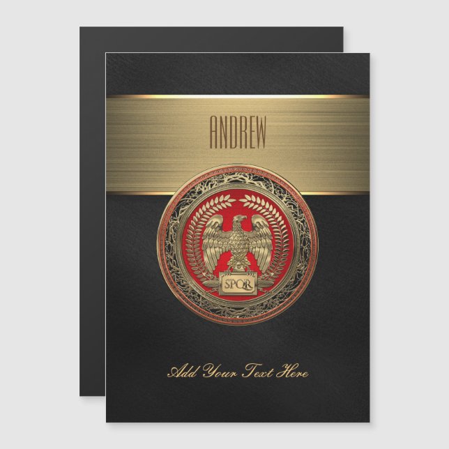 [100] Goldrömischer Kaiseradler Magneteinladung (Vorne/Hinten)