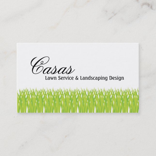 100 Grasrasen Landscaping Mowing Business Card Visitenkarte (Vorderseite)