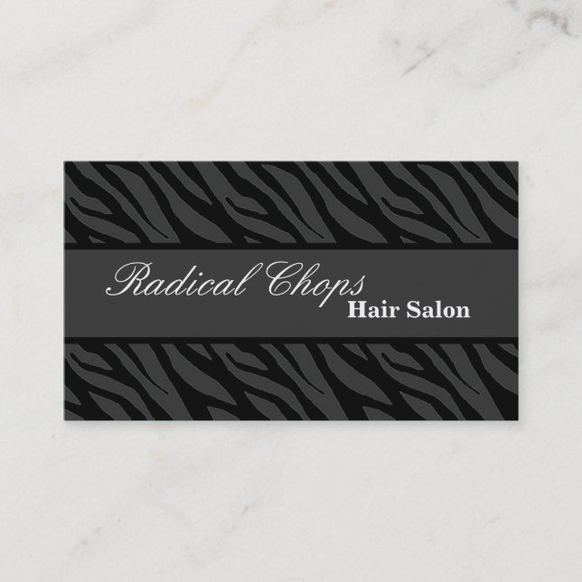 100 Gray Black Zebra Print Pattern Business Card Visitenkarte (Vorderseite)