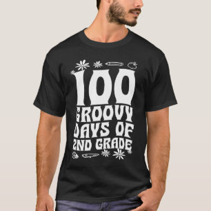 100 Groovy Days of 2nd Grade School 60er 70er Styl T-Shirt