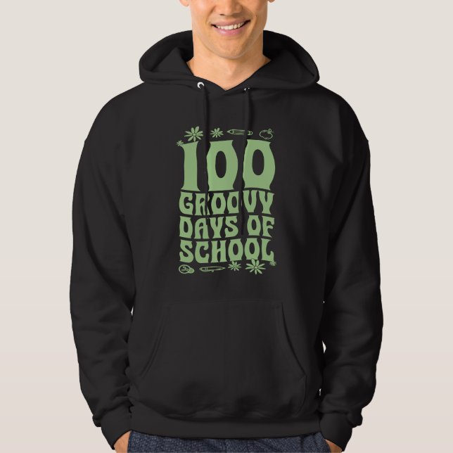 100 Groovy Days Of School 60s 70s Style Throwback  Hoodie (Vorderseite)
