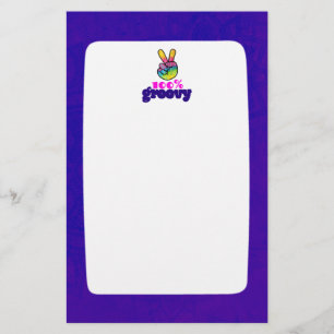 100% Groovy mit Rainbow Hand Peace Sign Briefpapier