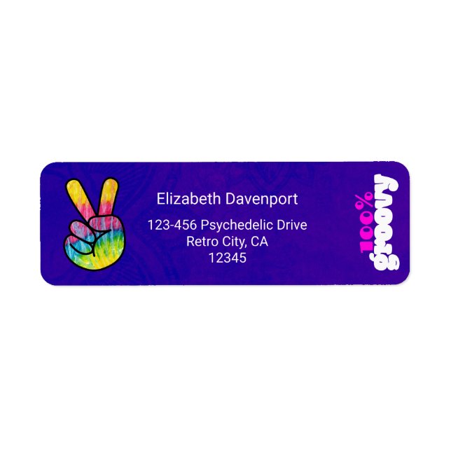 100% Groovy Rainbow Hand Peace Sign (Vorne)