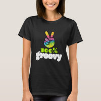100% Groovy Rainbow with Hand Peace Sign