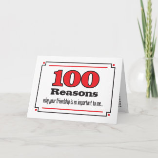 100 Gründe Freundschaftskarte Karte