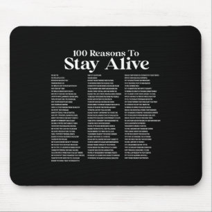 100 Gründe für den Bleibe der Suizidprävention 988 Mousepad