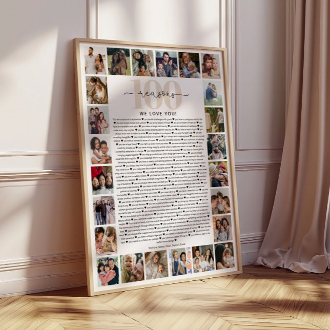 100 Gründe, warum wir dich lieben Foto-Collage-And Poster (Von Creator hochgeladen)