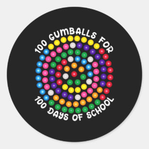 100 Gumby für 100 Schultage Runder Aufkleber