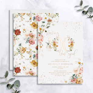 100 gut aussehen lassen Florale Rose Gold Folieneinladung
