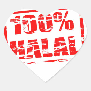 100 % Halal Herz-Aufkleber
