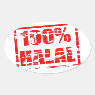 100% halal ovaler aufkleber