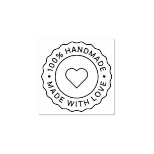 100% Handgefertigt mit Liebe Kreis Gummistempel