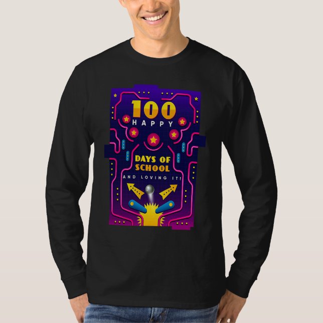 100 Happy Days of School & Loving It Pinball T-Shirt (Vorderseite)