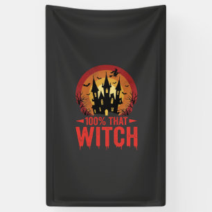 100% Hexen Halloween Schloss Banner