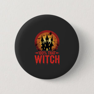 100% Hexen Halloween Schloss Button