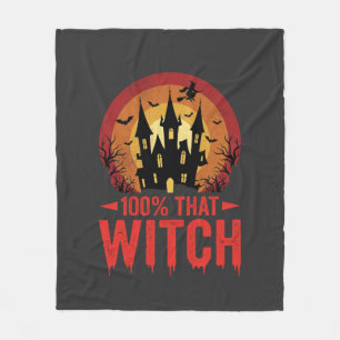 100% Hexen Halloween Schloss Fleecedecke