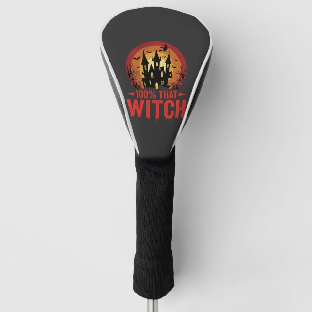 100% Hexen Halloween Schloss Golf Headcover (Vorderseite)