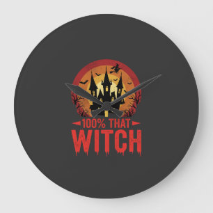 100% Hexen Halloween Schloss Große Wanduhr