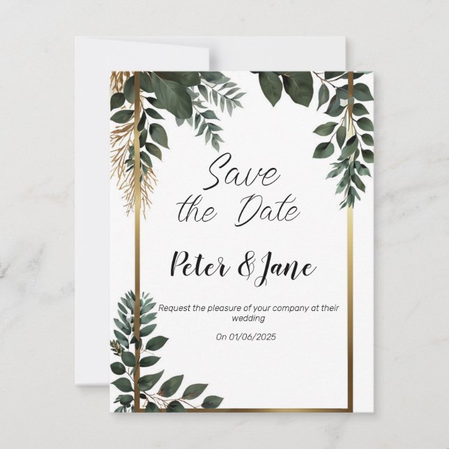 100+ Hochzeit Speichern Sie das Datum der Einladun Einladung (Vorderseite)