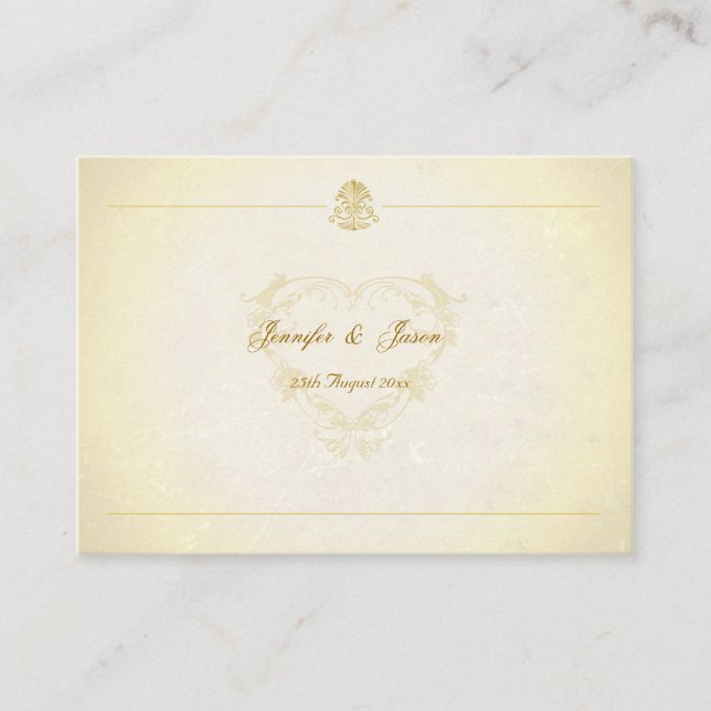 100 Hochzeitskleidung Vintages Pergament Begleitkarte (Vorderseite)