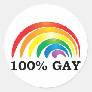 100 % homosexuell runder aufkleber