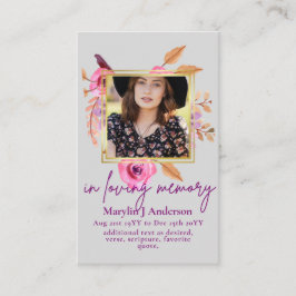 100 Hübsches florales Gebet Beerdigung Gedenkstätt Visitenkarte