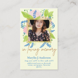 100 Hübsches florales Gebet Beerdigung Gedenkstätt Visitenkarte