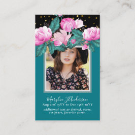 100 Hübsches florales Gebet Beerdigung Gedenkstätt Visitenkarte